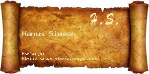 Hanus Simeon névjegykártya